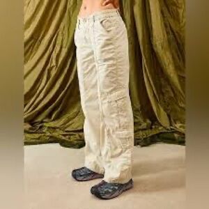 BDG Cream Y2K Cargo Pants
